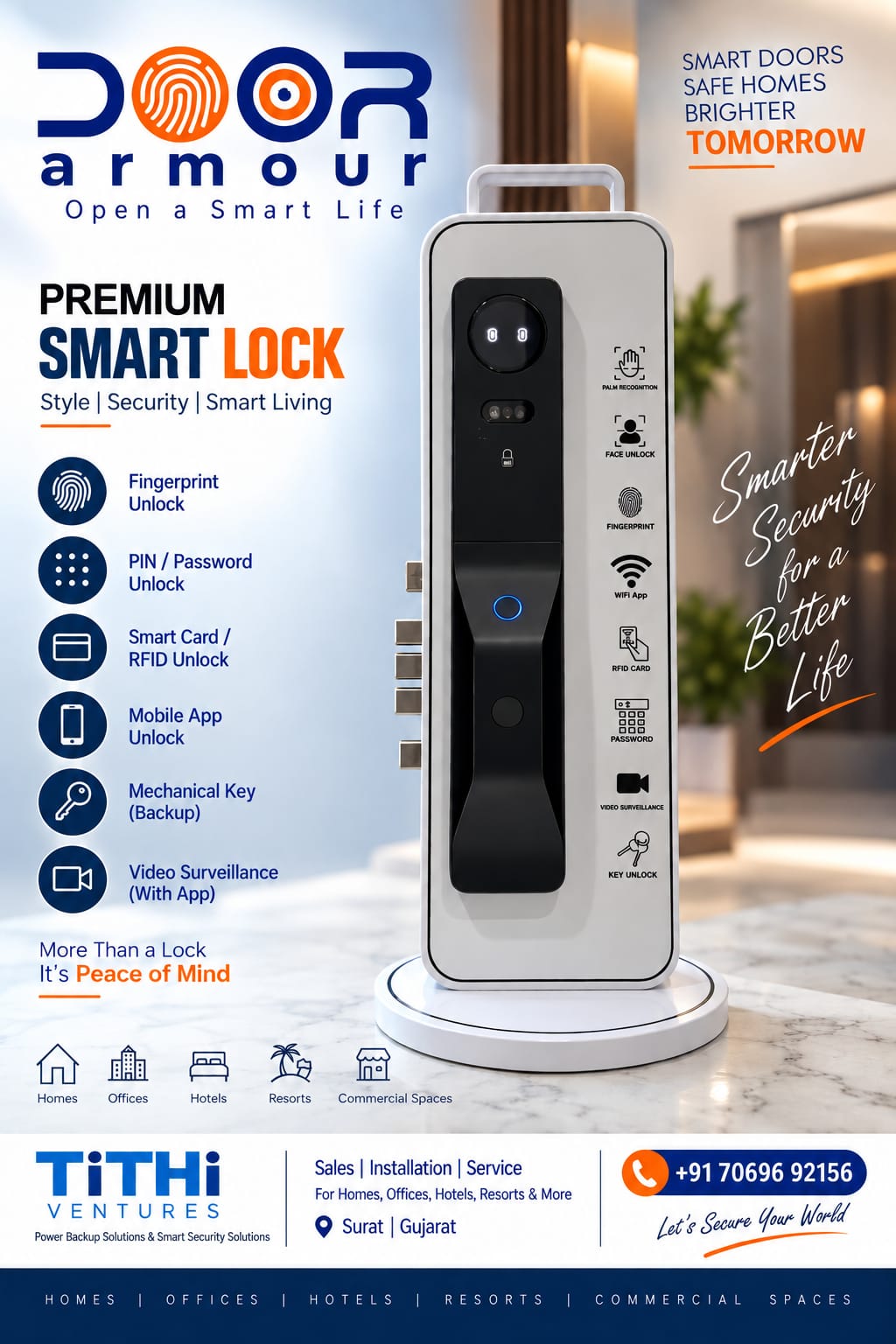 Commercial office smart security and RFID access system in Sarthana Jakatnaka